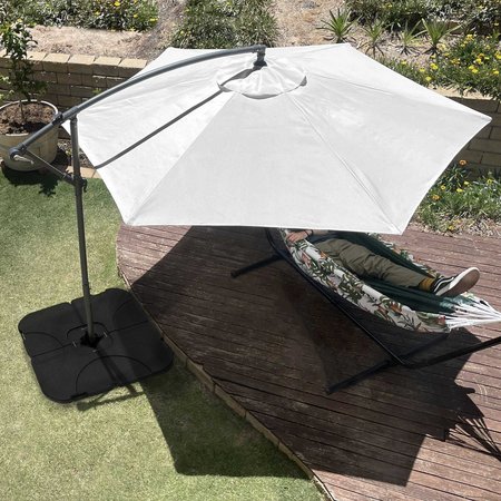 PURE GARDEN 10-Foot Offset Patio Umbrella with Square Base, Cream 50-102-TB